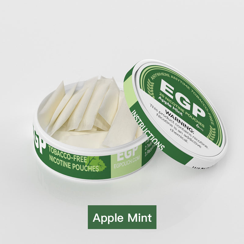 EGP Apple Mint  Nicotine pouches Dry All White Normal Mini - joymytech
