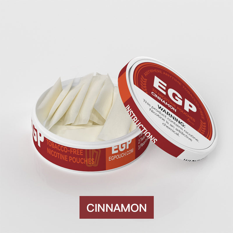 EGP Cinnamon Nicotine Pouches Dry All White Normal Mini - joymytech