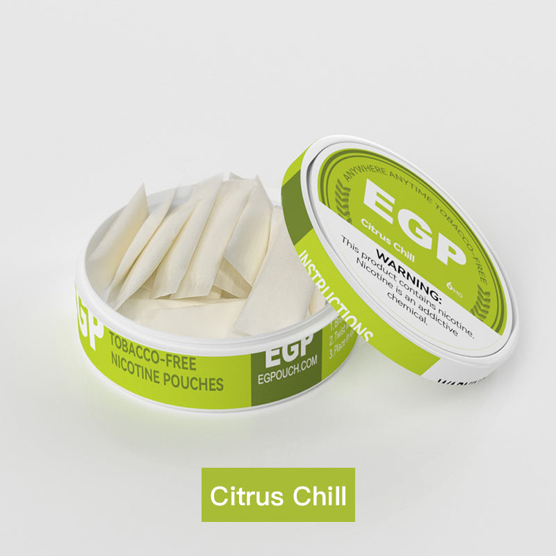 EGP Citrus Chill Nicotine Pouches Dry All White Normal Mini - joymytech
