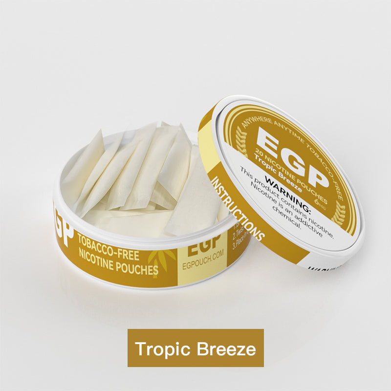 EGP Tropic Breeze Nicotine Pouches  Dry All White Normal Mini - joymytech